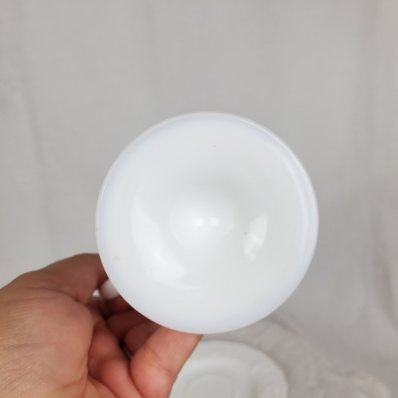 VTG Indiana Colony co Milk glass Harvest grape footed creamer / saucer - Picture 9 of 13